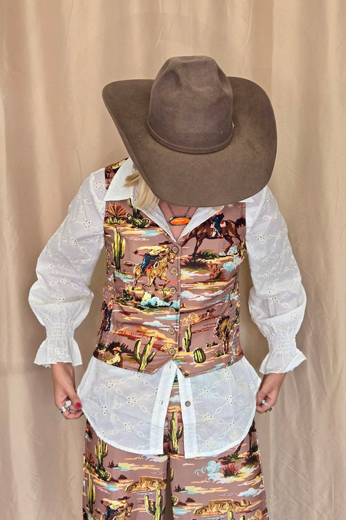 Legend of the Cowboy Vest - Cowhide and Conchos
