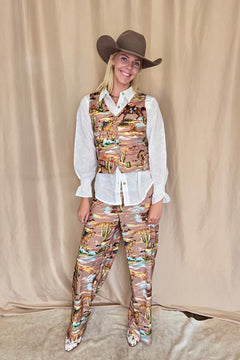 Legend of the Cowboy Vest - Cowhide and Conchos