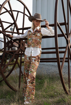 Legend of the Cowboy Vest - Cowhide and Conchos
