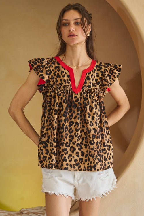 Leopard at Heart Top - Cowhide and Conchos