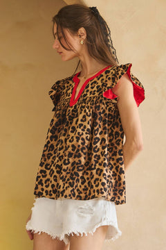 Leopard at Heart Top - Cowhide and Conchos