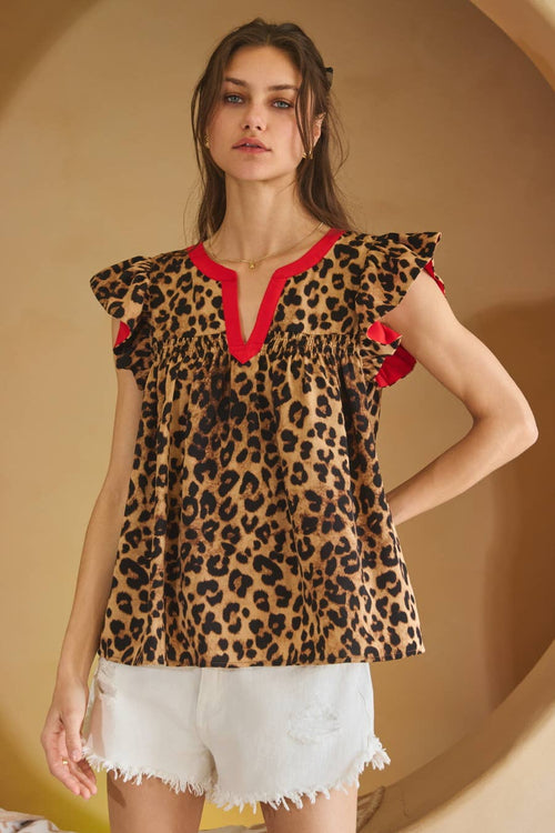 Leopard at Heart Top - Cowhide and Conchos