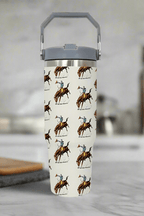 Let'r Buck Western Print 30oz Tumbler - Cowhide and Conchos