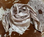 Light Tan Jacquard Wild Rag - Cowhide and Conchos