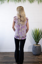Lilac Split Neckline Blouse - Cowhide and Conchos