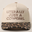 Literally Just a Cowgirl Leopard Trucker Hat - Cowhide and Conchos