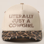 Literally Just a Cowgirl Leopard Trucker Hat - Cowhide and Conchos