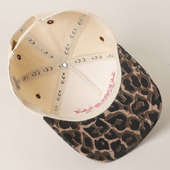 Literally Just a Cowgirl Leopard Trucker Hat - Cowhide and Conchos