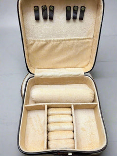 Lockable Hair on Hide Jewelry Case - Cowhide and Conchos