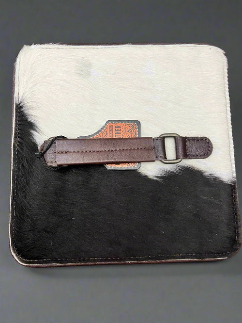 Lockable Hair on Hide Jewelry Case - Cowhide and Conchos