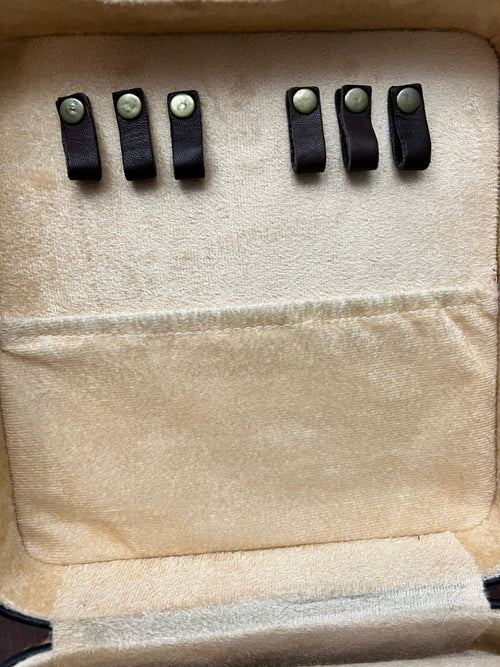 Lockable Tooled Leather Jewelry Case - Cowhide and Conchos