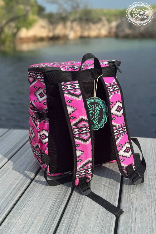 Lovin' Not Leavin' Cooler Backpack - Cowhide and Conchos