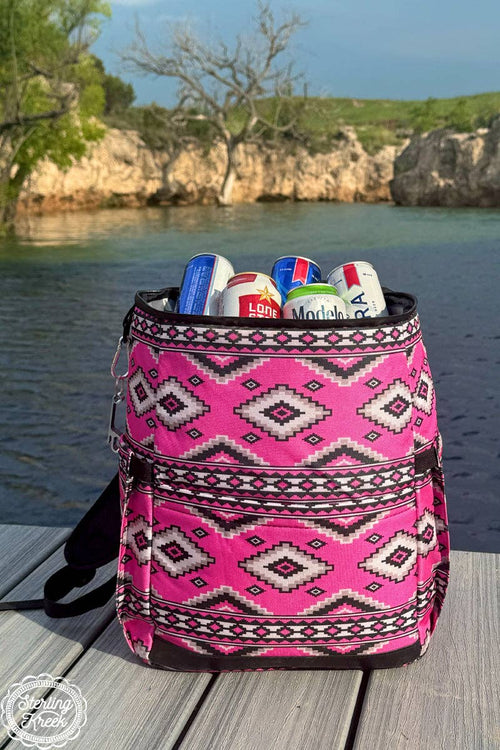 Lovin' Not Leavin' Cooler Backpack - Cowhide and Conchos