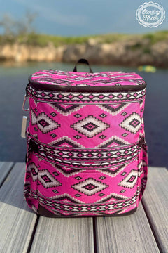 Lovin' Not Leavin' Cooler Backpack - Cowhide and Conchos