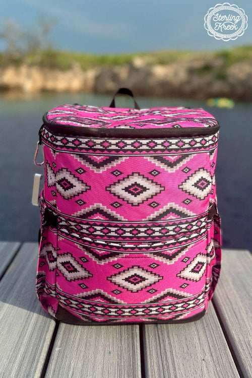 Lovin' Not Leavin' Cooler Backpack - Cowhide and Conchos