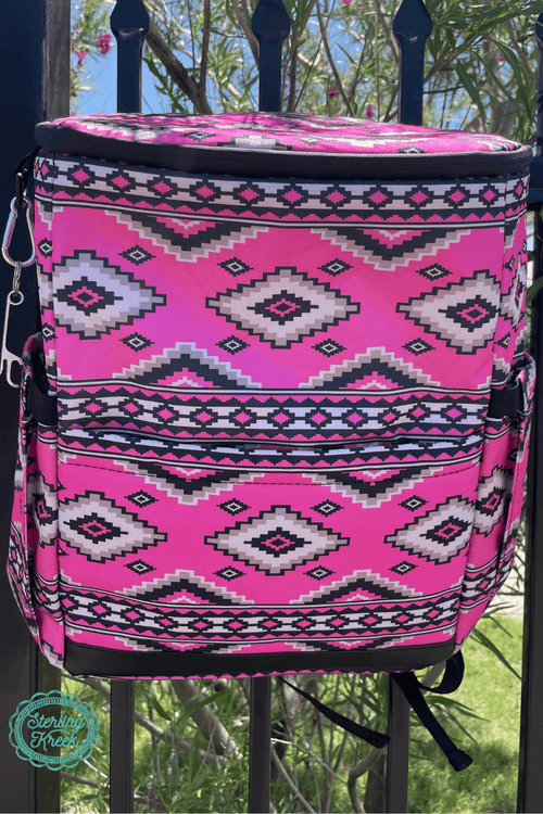 Lovin' Not Leavin' Cooler Backpack - Cowhide and Conchos