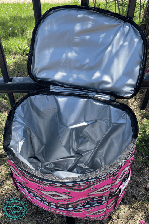 Lovin' Not Leavin' Cooler Backpack - Cowhide and Conchos