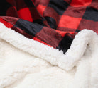 Lumberjack Plaid Plush Fur Sherpa Borrego Fleece Throw Blanket - Cowhide and Conchos