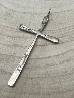 Lynette Bowannie Multi - Stone Inlay Cross Pendant - Cowhide and Conchos
