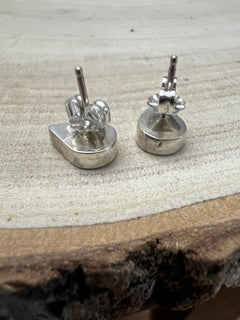 Lynette Johnson Inlay Turquoise and Sterling Silver Post Earrings - Cowhide and Conchos