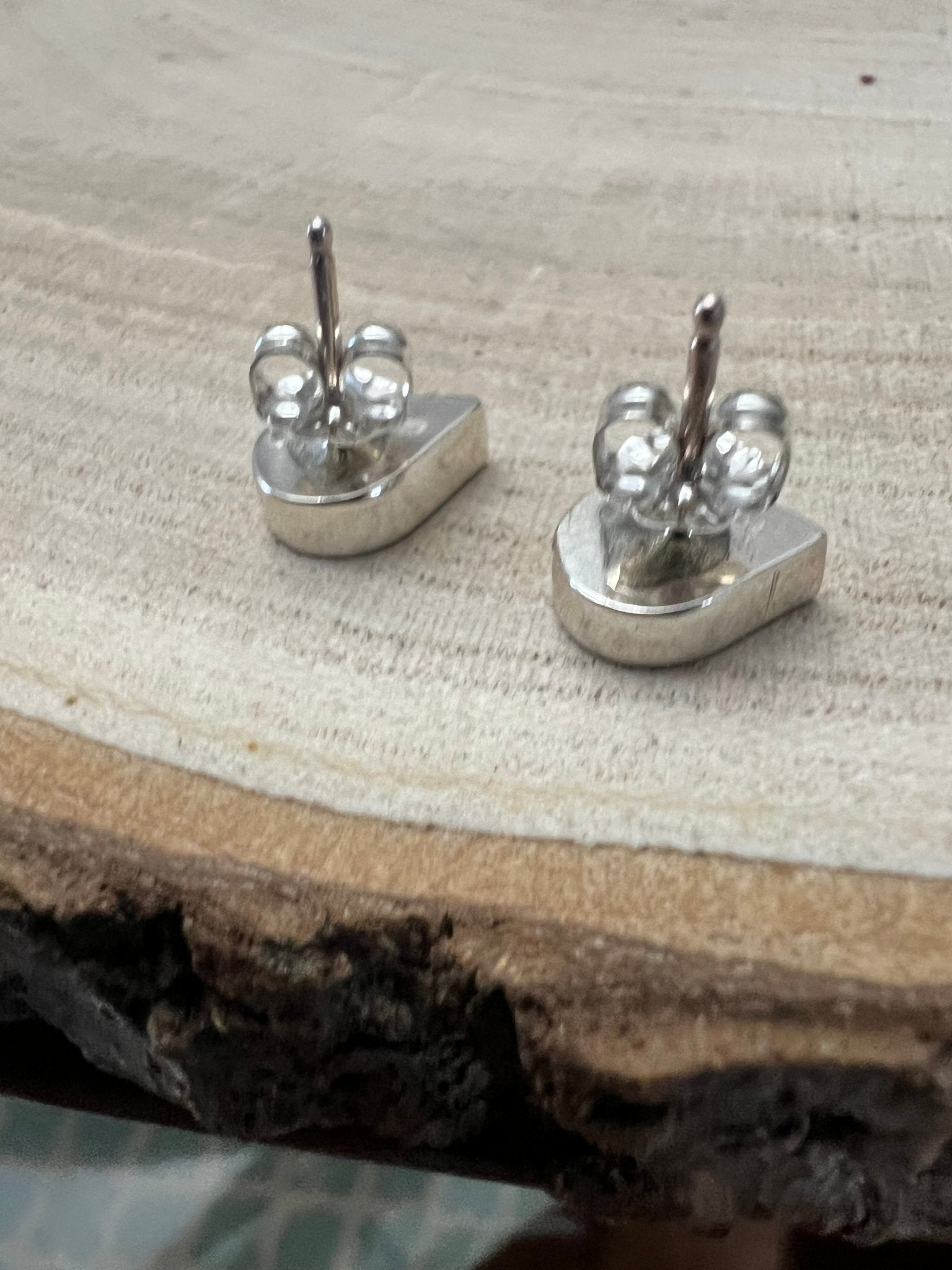 Lynette Johnson Inlay Turquoise and Sterling Silver Post Earrings - Cowhide and Conchos