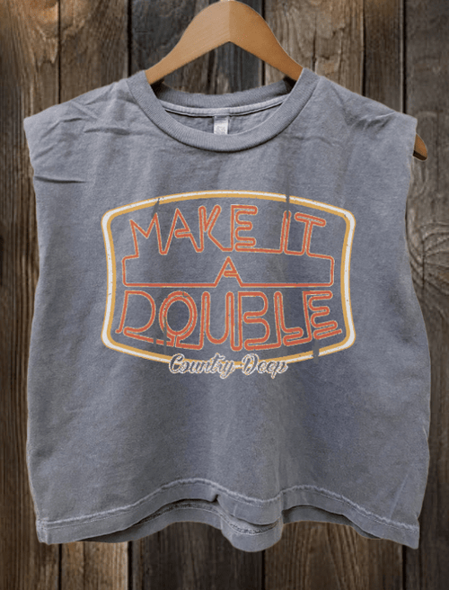 Make it a Double Muscle Top Graphic Tee - Cowhide and Conchos