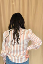 Mauve Stripe Long Sleeve Bow Tie Top - Cowhide and Conchos
