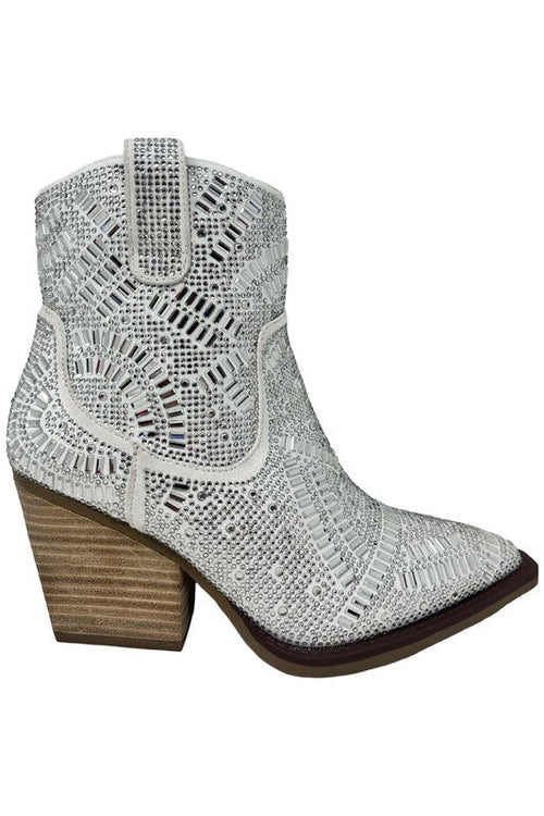 Maze Rhinestone Boots - Cowhide and Conchos
