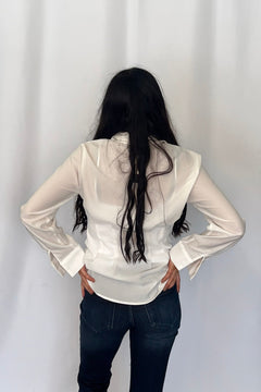 Mercedes Ivory Button Down Shirt - Cowhide and Conchos