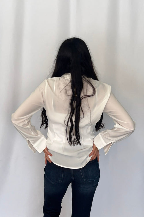 Mercedes Ivory Button Down Shirt - Cowhide and Conchos