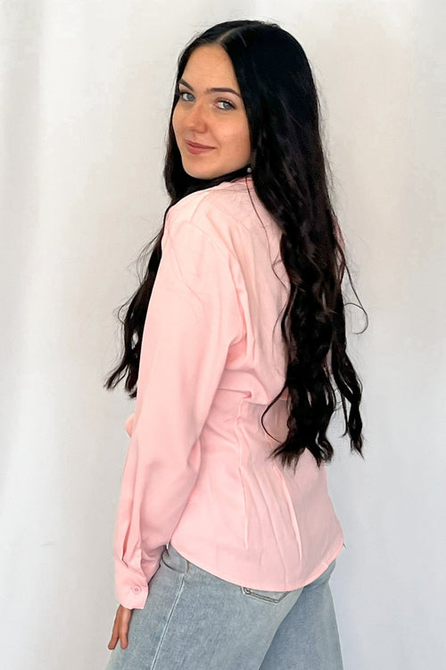 Mercedes Soft Pink Button Down Shirt - Cowhide and Conchos