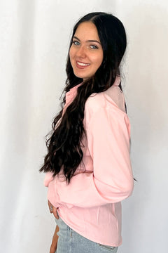 Mercedes Soft Pink Button Down Shirt - Cowhide and Conchos