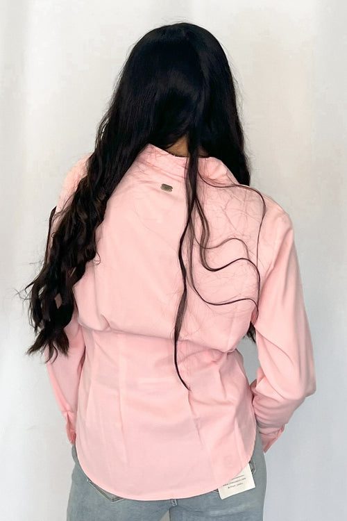 Mercedes Soft Pink Button Down Shirt - Cowhide and Conchos