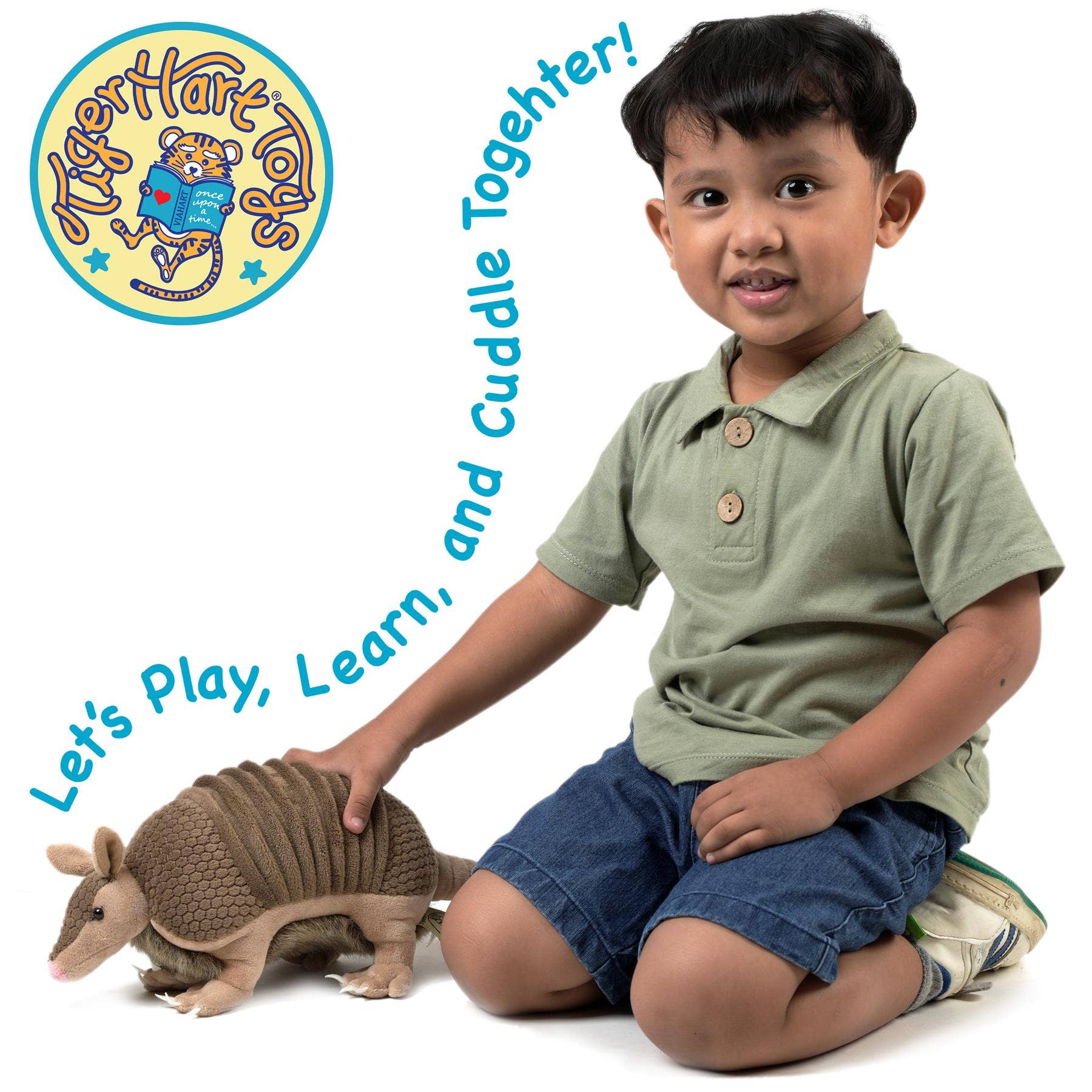 Mike The Armadillo - 10 Inch Stuffed Animal Plush - Cowhide and Conchos