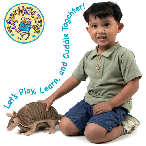 Mike The Armadillo - 10 Inch Stuffed Animal Plush - Cowhide and Conchos