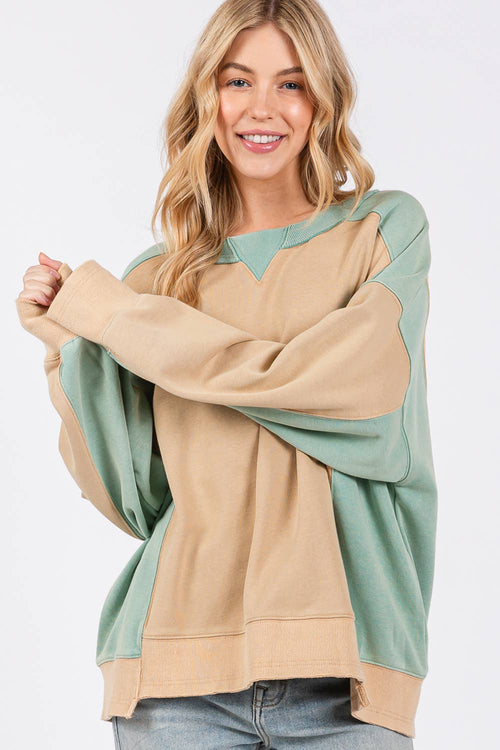 Mohican Color Block Sweatshirt - Cowhide and Conchos