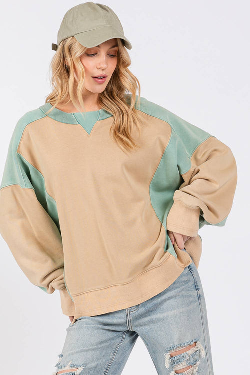 Mohican Color Block Sweatshirt - Cowhide and Conchos