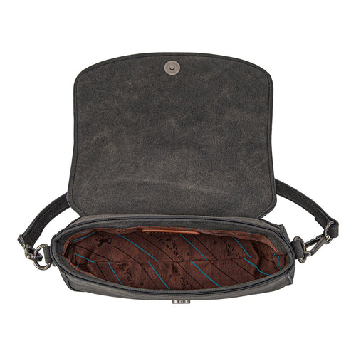 Montana West Cowhide Mini Shoulder Bag - Black - Cowhide and Conchos