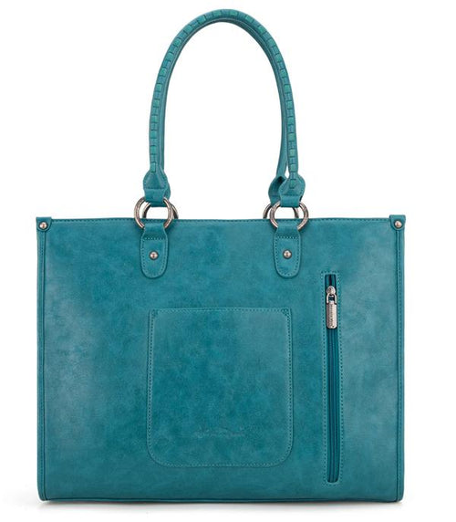 Montana West Tool Fringe Collection Concealed Carry Wide Tote - Cowhide and Conchos