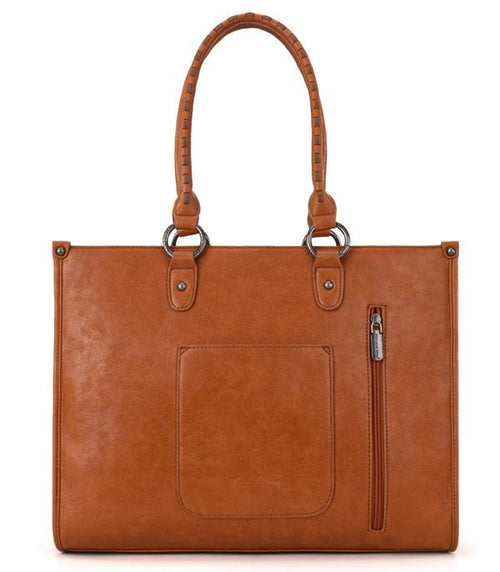Montana West Tool Fringe Collection Concealed Carry Wide Tote - Cowhide and Conchos