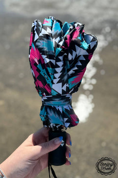 Montezuma Umbrella - Cowhide and Conchos
