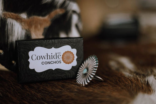 Nashville Concho Ring - Cowhide and Conchos