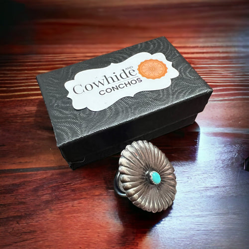 Nashville Concho Ring - Cowhide and Conchos