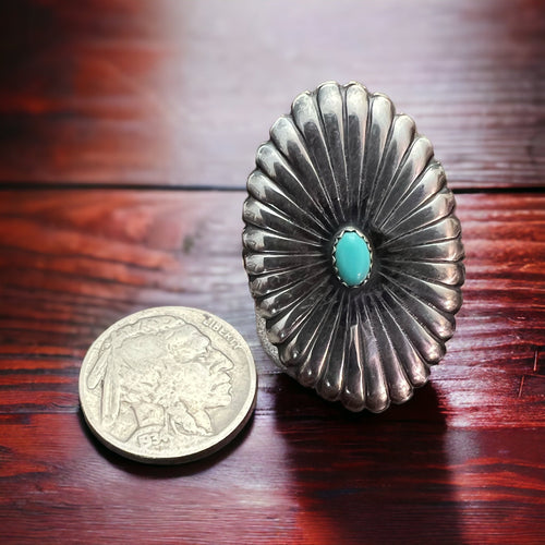 Nashville Concho Ring - Cowhide and Conchos