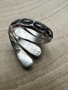 Navajo Handmade Opal Adjustable Ring by Thomas Yazzie - Adjustable size ring 7 - 8.5 - Cowhide and Conchos