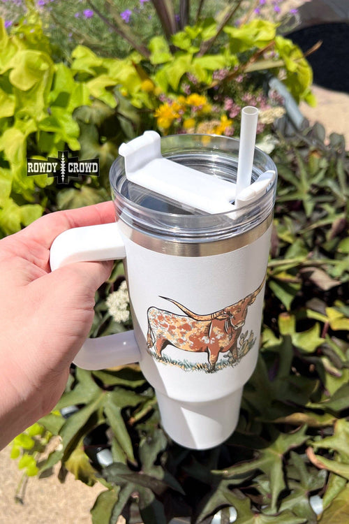 No Bull Tumbler - Cowhide and Conchos