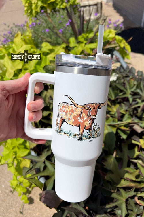 No Bull Tumbler - Cowhide and Conchos