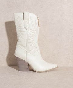 OASIS SOCIETY Emersyn - Starburst Embroidery Boots - Cowhide and Conchos