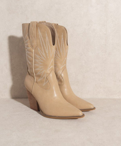 OASIS SOCIETY Emersyn - Starburst Embroidery Boots - Cowhide and Conchos