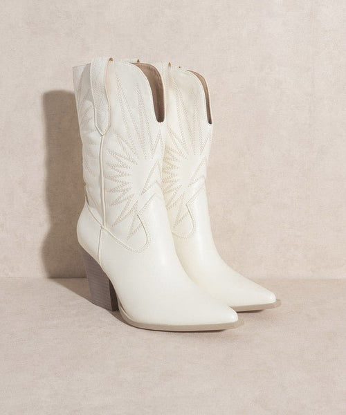 OASIS SOCIETY Emersyn - Starburst Embroidery Boots - Cowhide and Conchos